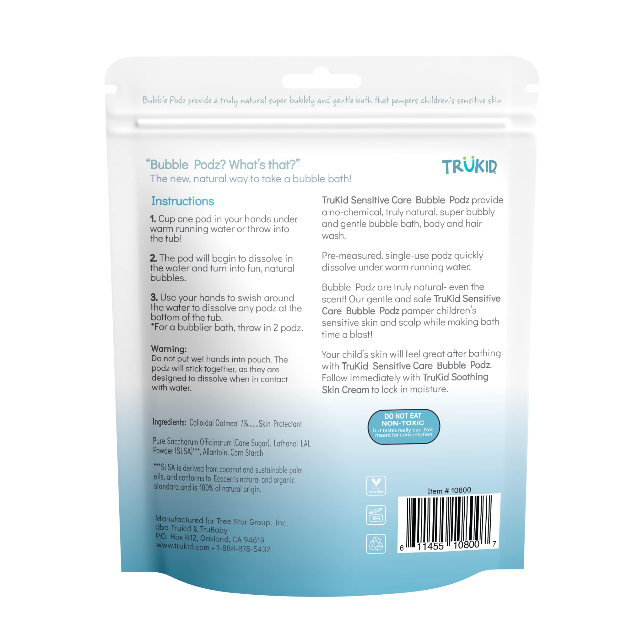 Producto TruKid Bubble Podz hecho en EE. UU. con fórmula simple