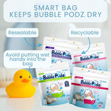 Uso diario de TruKid Bubble Podz ofrece cuidado suave para la piel