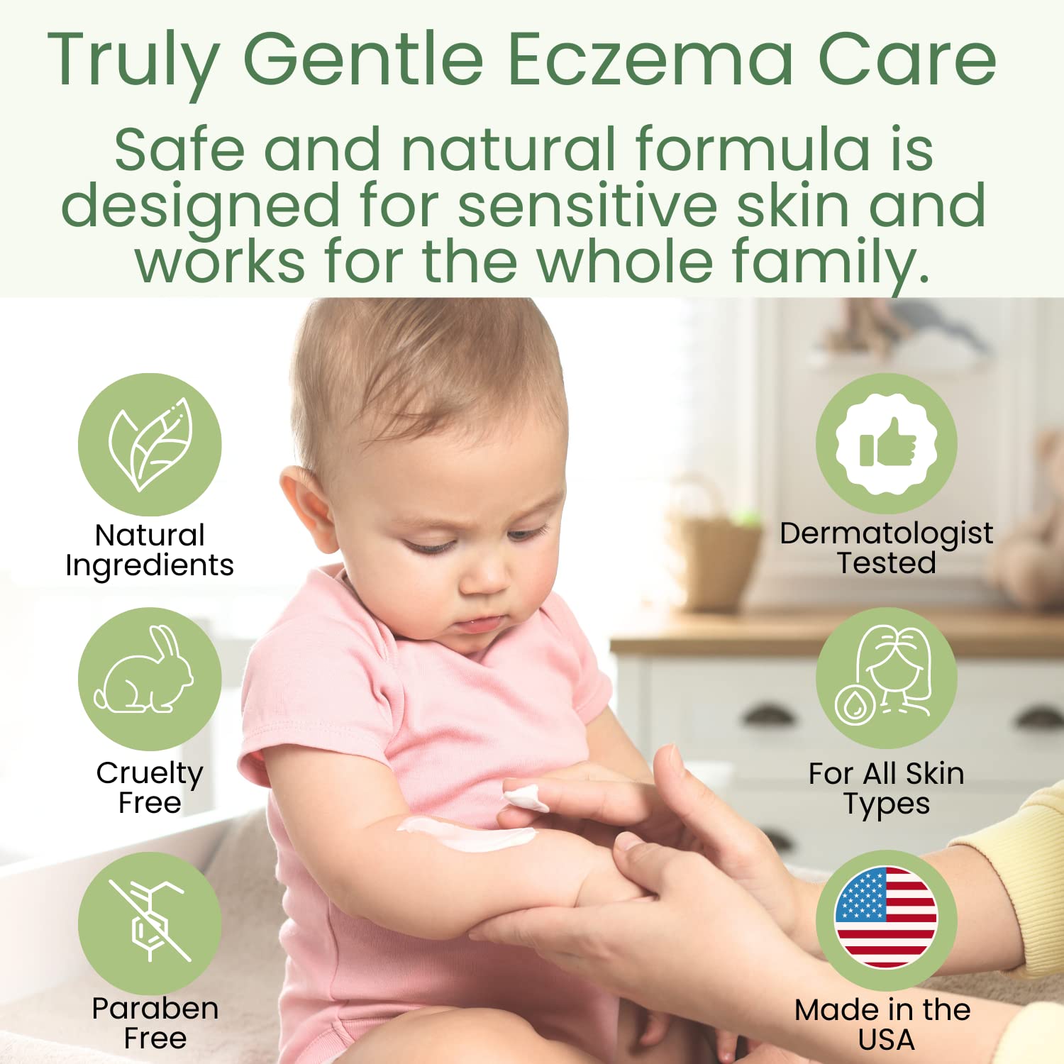 Textura cremosa de TruKid crema eczema para hidratar piel sensible