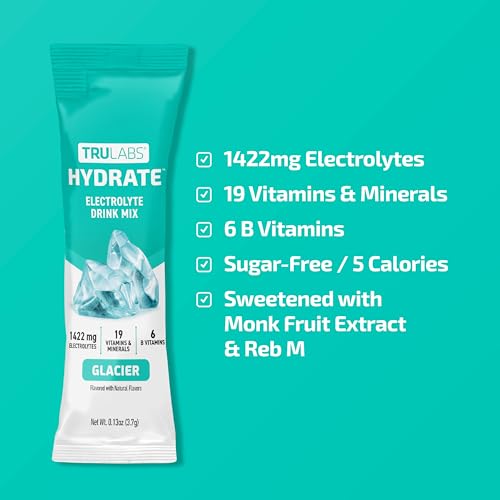 TRULABS Hydrate Glacier: preparación rápida en vaso con agua.
