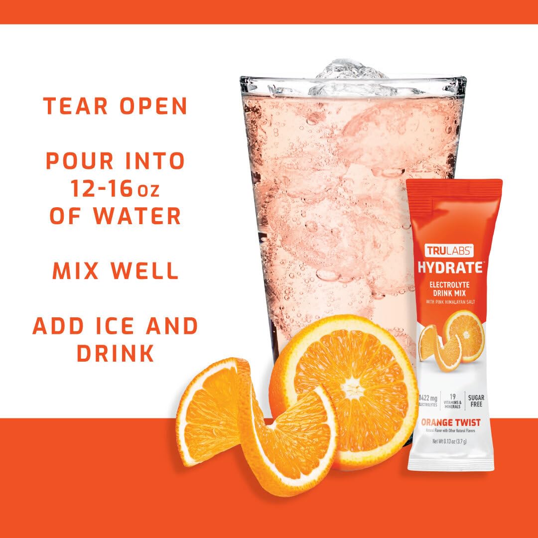 TRULABS Hydrate Naranja Twist: opción sin azúcar para mantener la ingesta calórica.