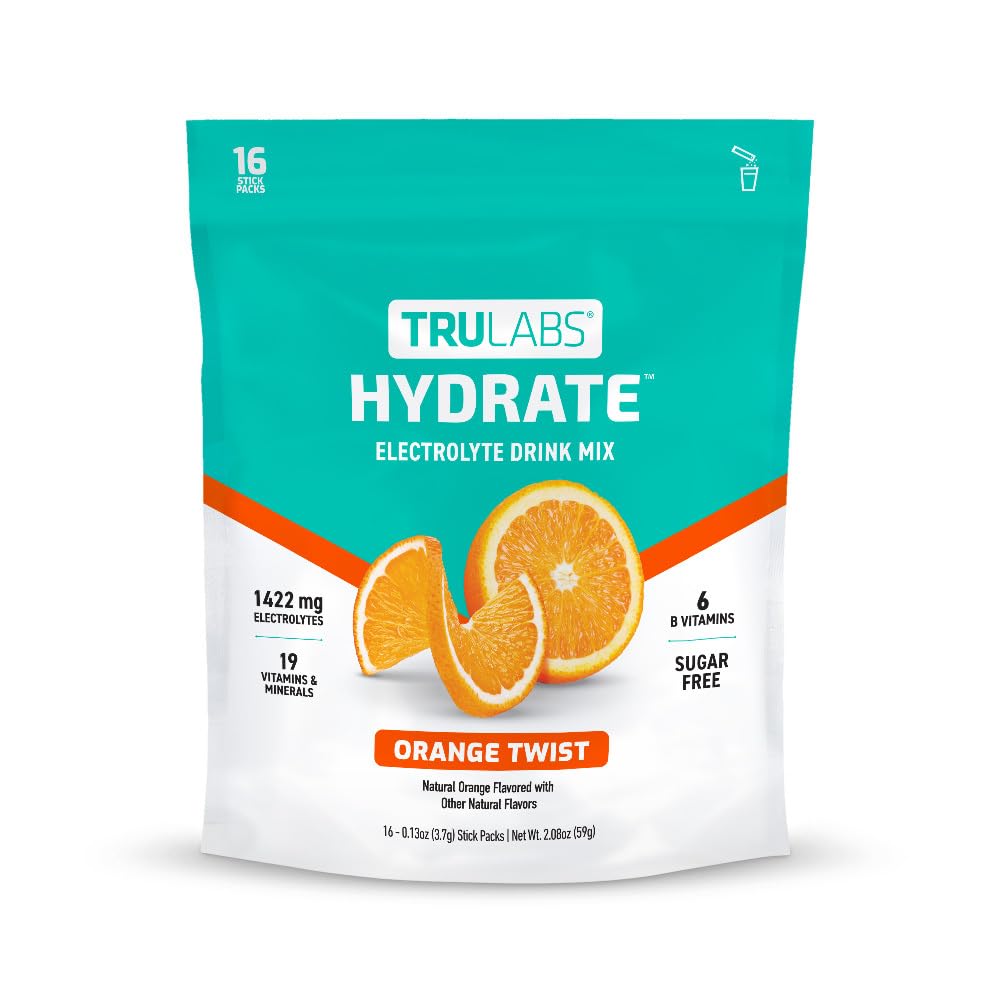 TRULABS Hydrate Naranja Twist en sobre monodosis para hidratación rápida en movimiento