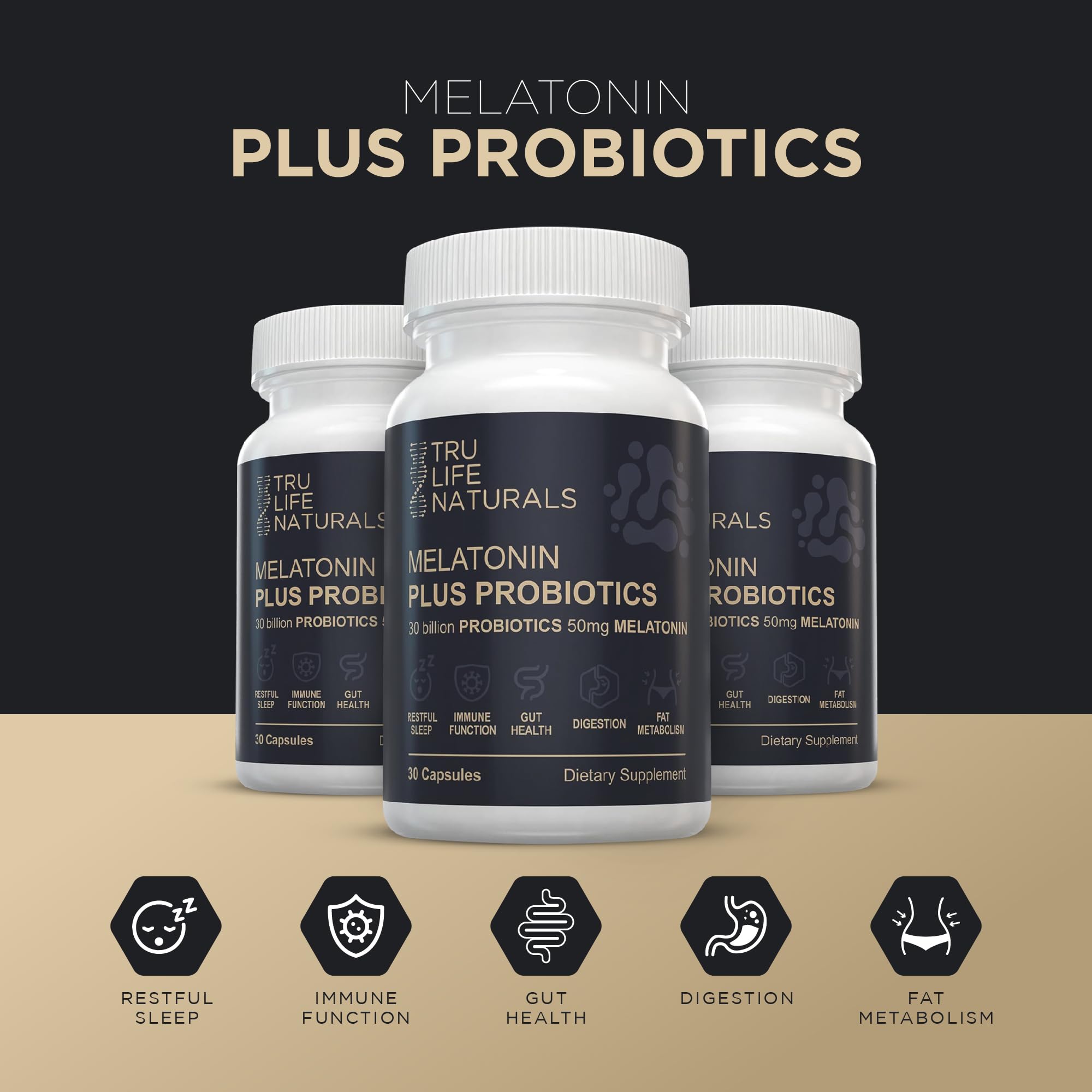 TRULIFE NATURALS Botella de cápsulas: fácil uso nocturno