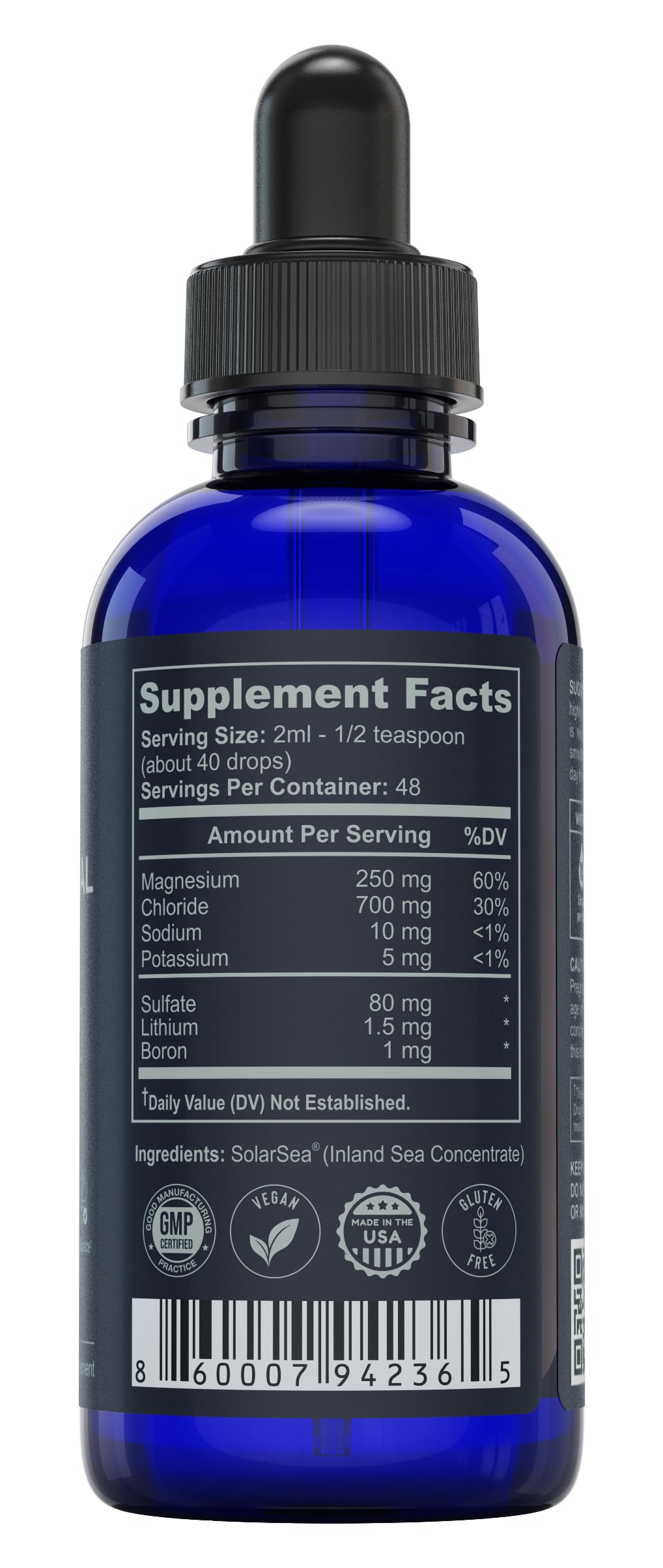 TRULIFE NATURALS Etiqueta destaca 72+ minerales para electrolitos óptimos.