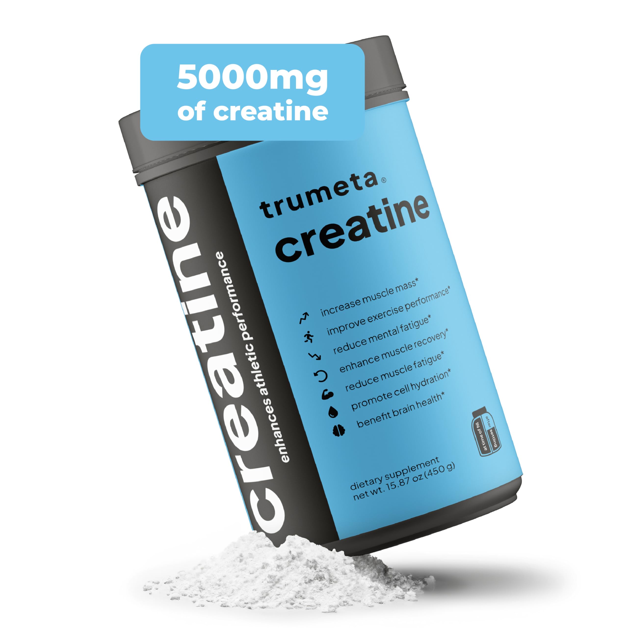 TRUMETA Creatina Monohidrato, polvo de medición, dosis precisa para energía sostenida