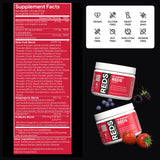 TRUMETA Reds Powder con etiqueta de frasco, ideal para incorporar en la rutina diaria.