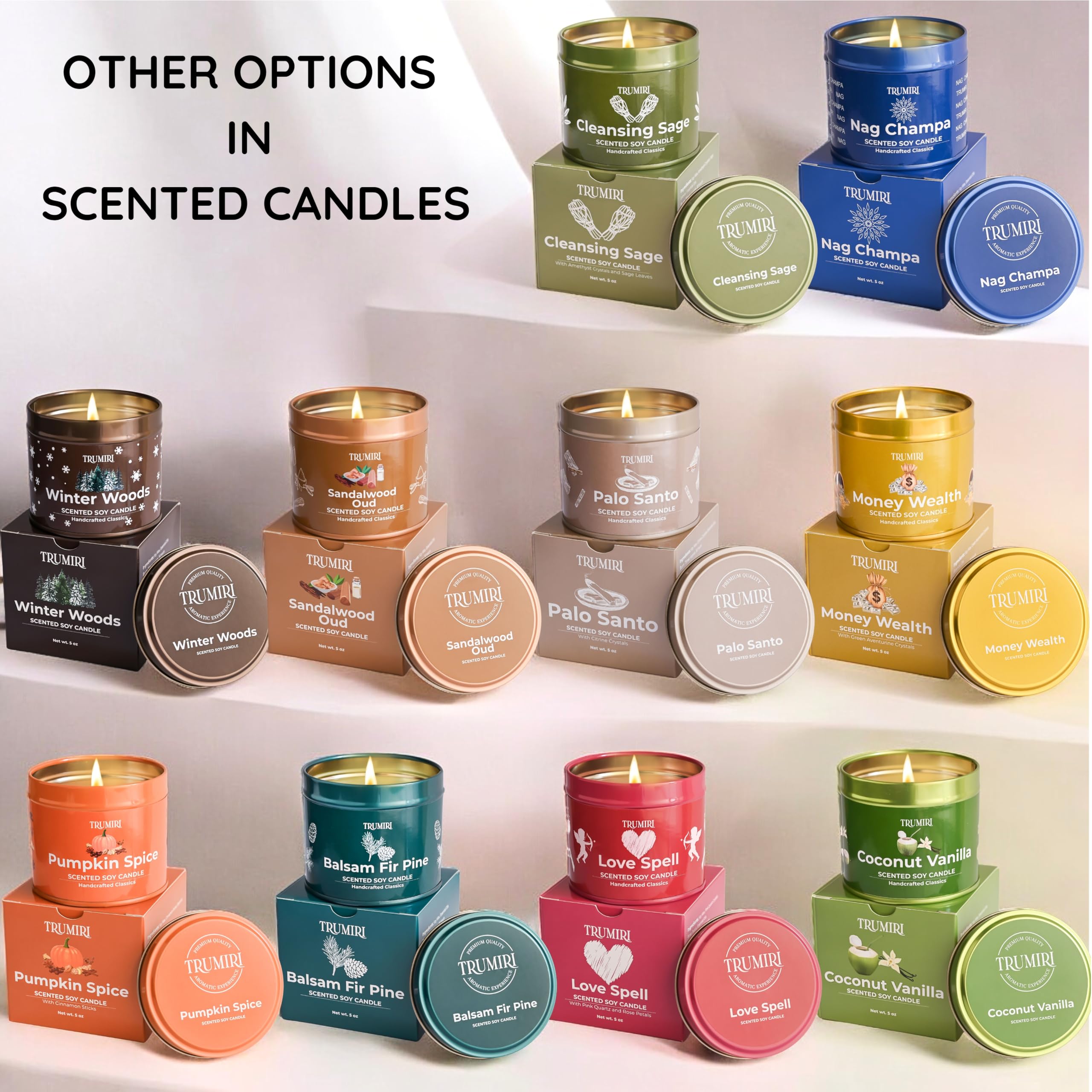 Vela de soya TRUMIRI Love Spell para relajante ambiente en casa.