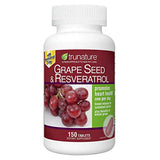 TruNature semilla de uva y resveratrol, cápsulas blandas, posible apoyo al sistema circulatorio.
