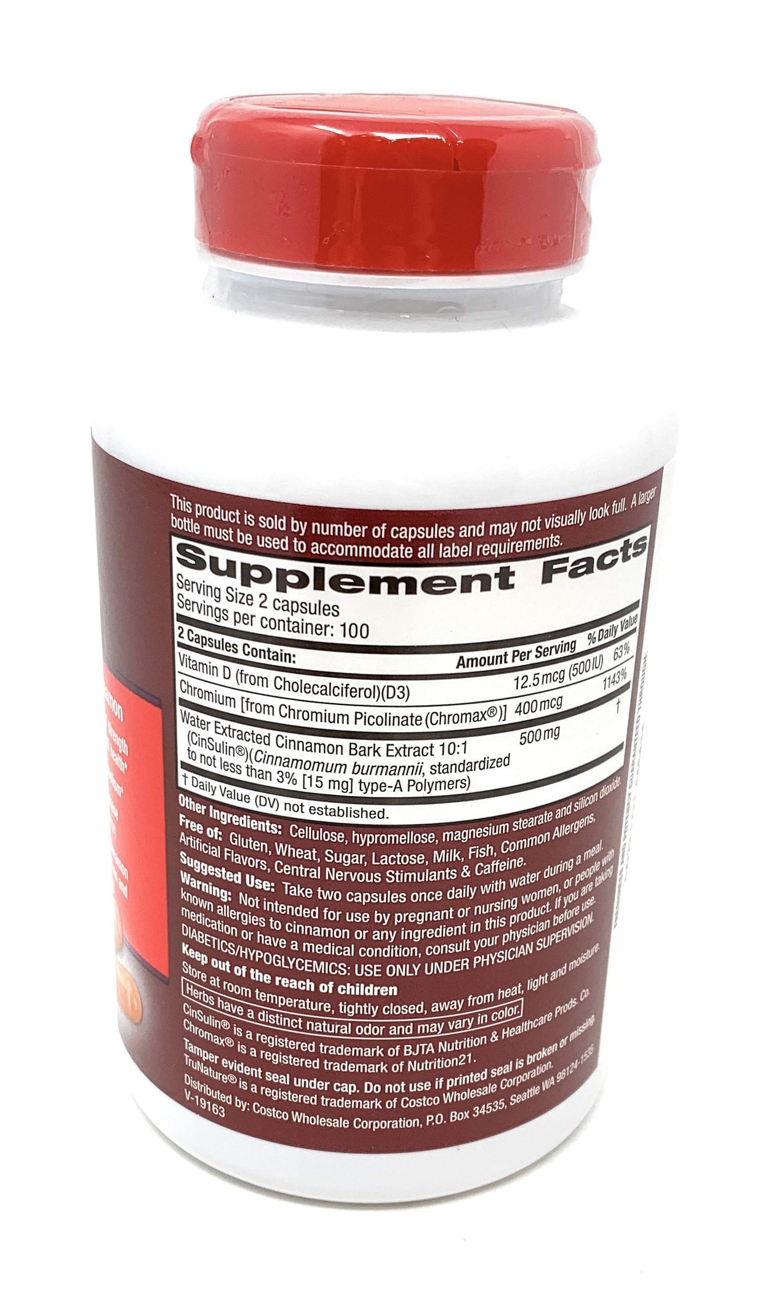 TruNature CinSulin: vitamina D3 500 UI, apoyo para el bienestar diario.