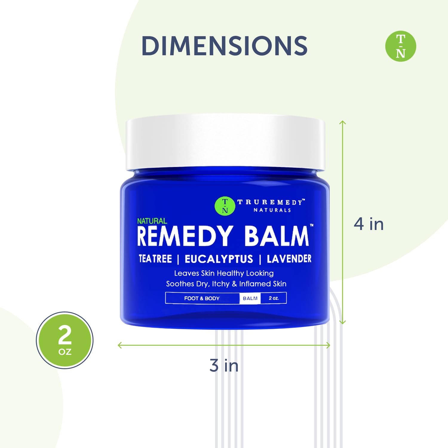 Envase de 2 oz de bálsamo para uso diario con Truremedy Naturals.