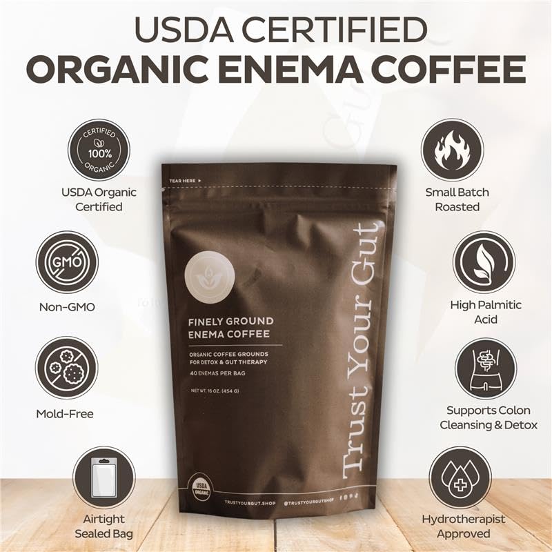 Trust Your Gut enema café orgánico, cacao molido fino para detox cómodo