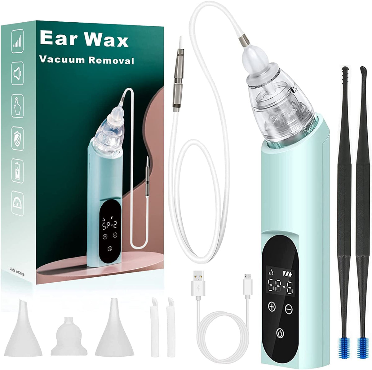 TRUSTV herramienta de extracción de cerumen con 6 niveles de succión para uso diario.