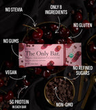 Barra Truvani sabor cereza con chispas de chocolate, opción vegana sin lácteos para snack consciente.