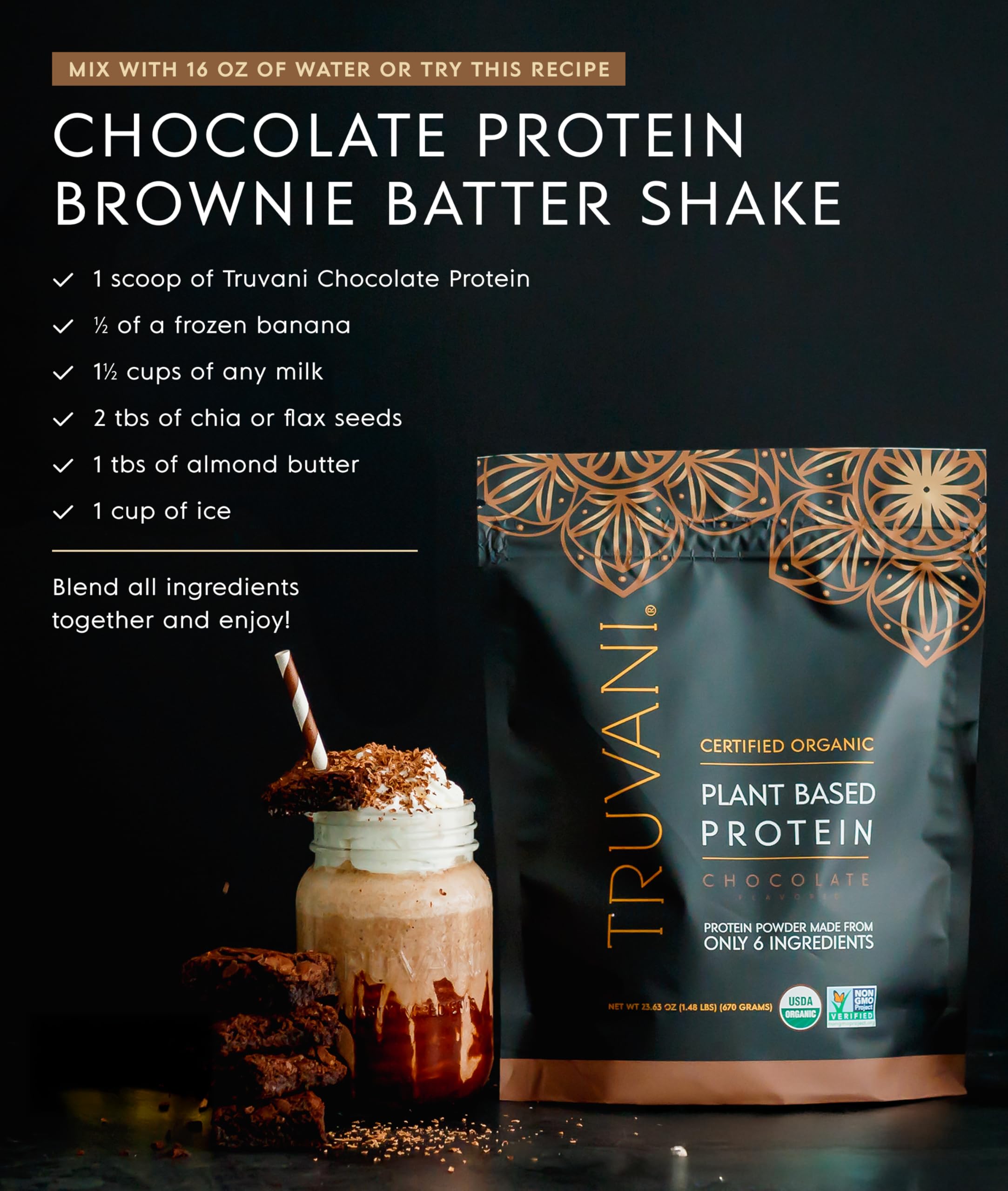 Ritual diario de proteína con sabor chocolate que se disuelve sin grumos.
