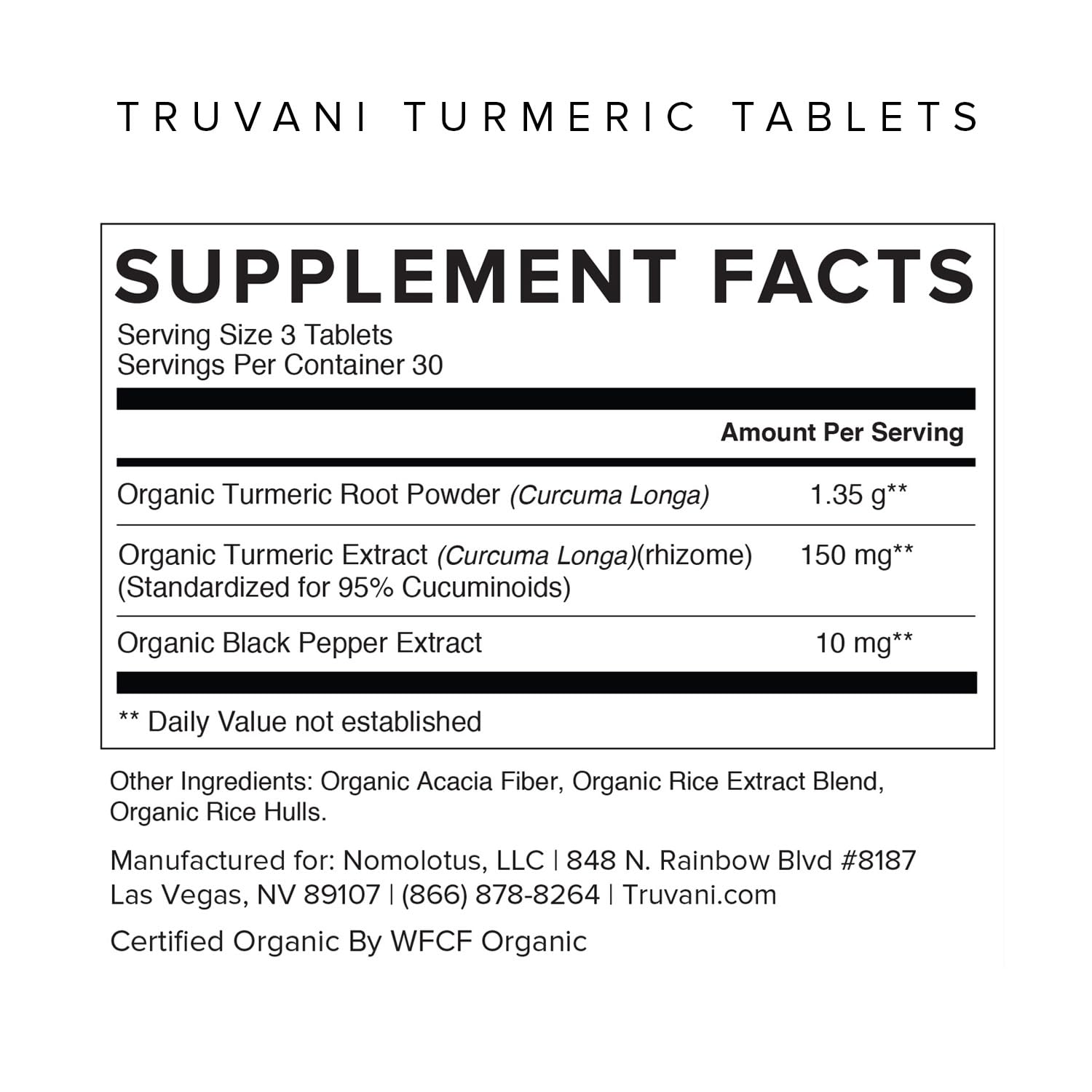 Truvani Curcuma Tabletas Detalle: dosis diaria sencilla para batidos.