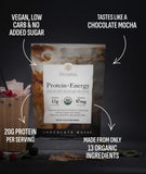 Truvani Protein Energy Chocolate Mocha, batido cremoso listo para empezar el día.