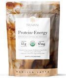 Truvani Protein + Energy en envase frontal, inicio de energía limpia