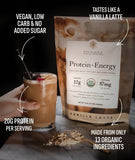 Polvo de Truvani Protein + Energy para mezclar fácilmente