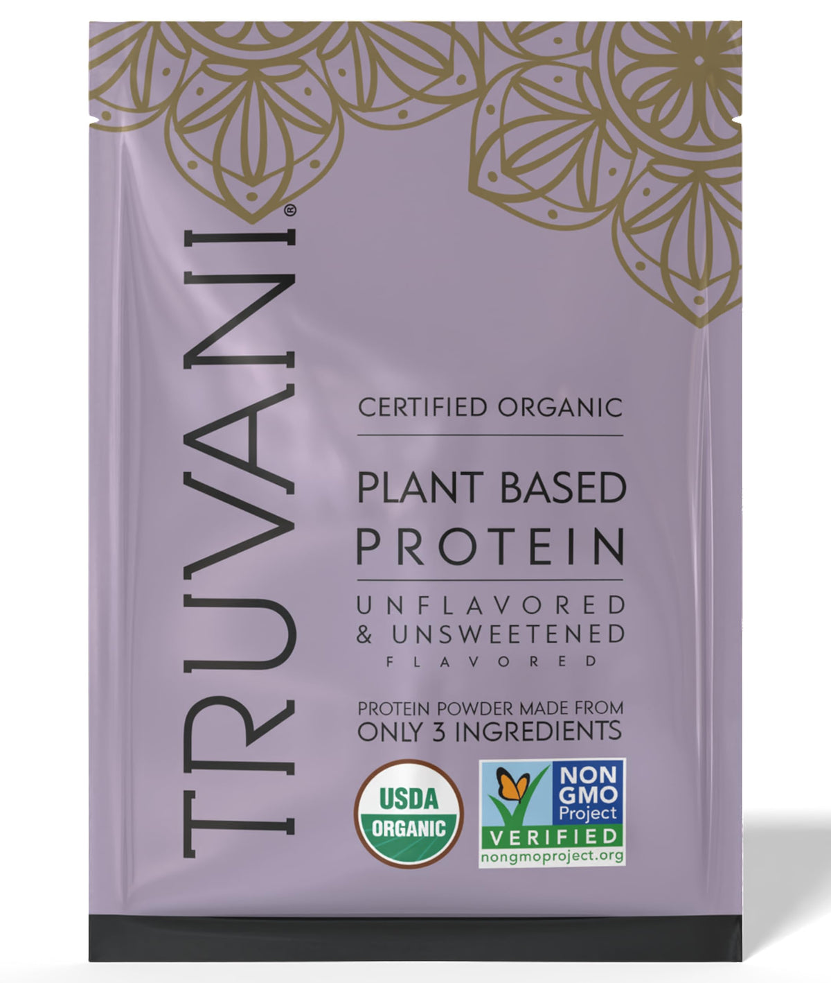Truvani proteína de guisante sin sabor en envase, ideal para batidos neutros y recetas