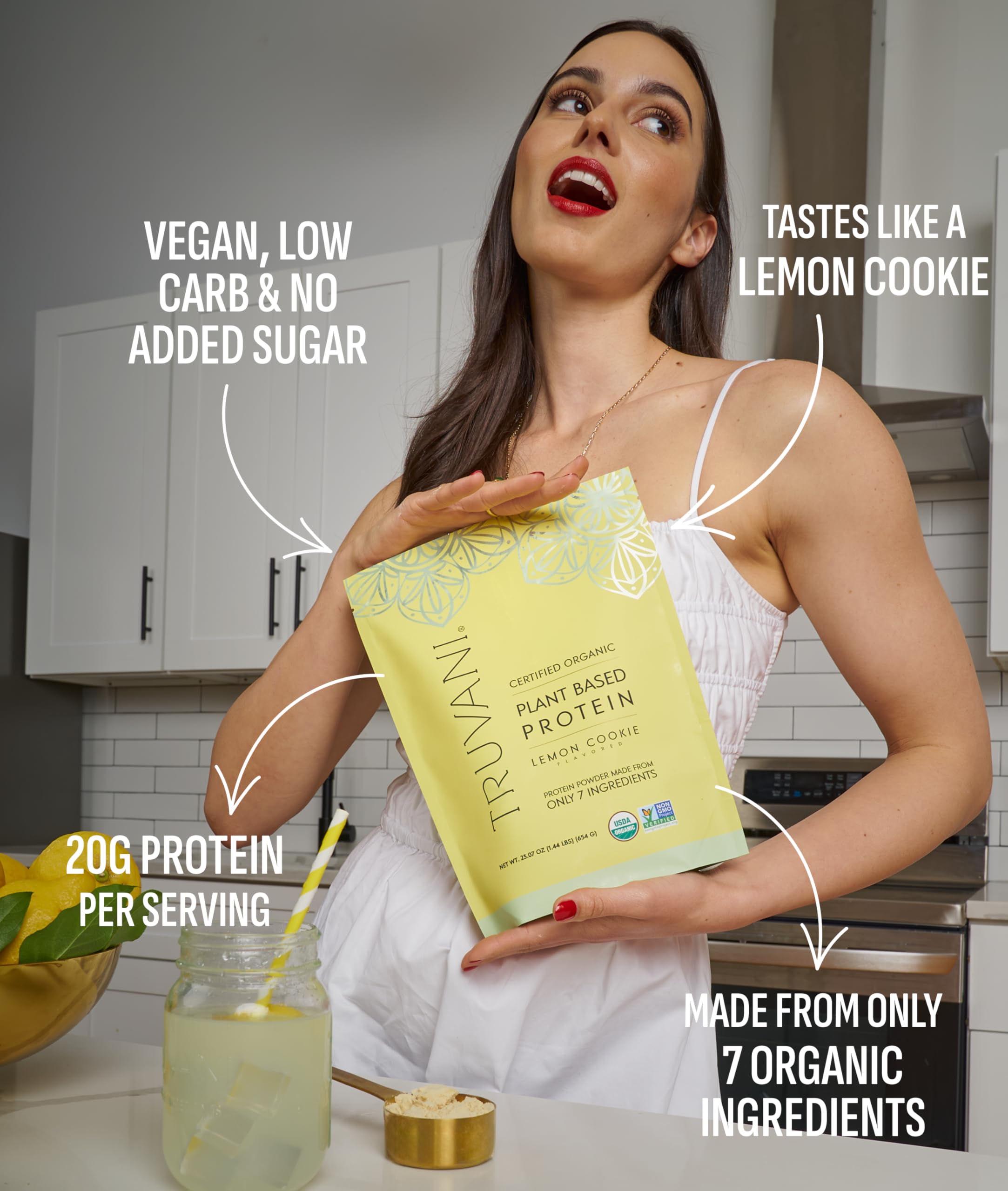 Cuchara medidora de Truvani, porción precisa para nutrición diaria.