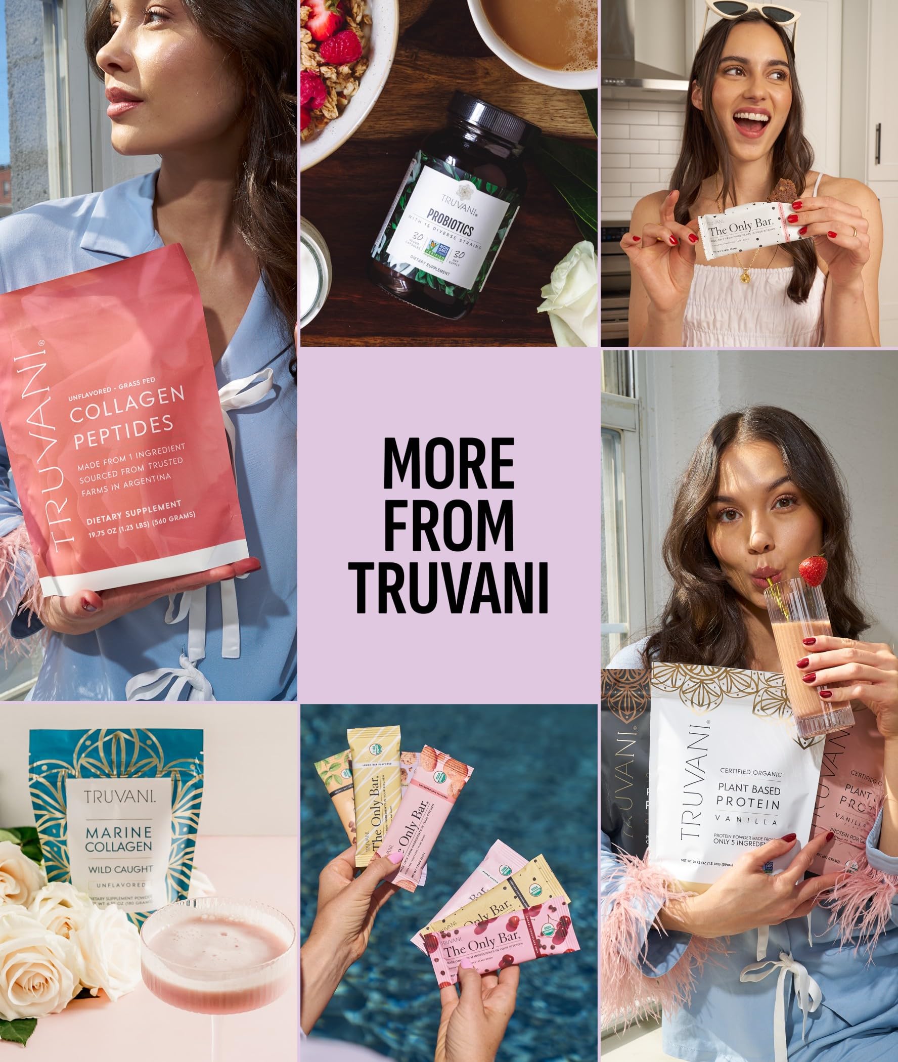 Truvani proteína orgánica sin gluten ni soja, polvo apto para diversas dietas.
