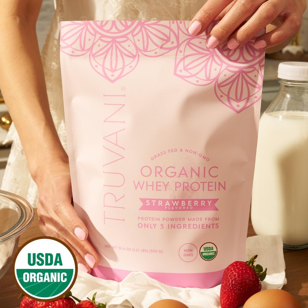 Truvani Proteína de Suero Orgánica Ingredientes Orgánicos: ingredientes reales para una dieta limpia.