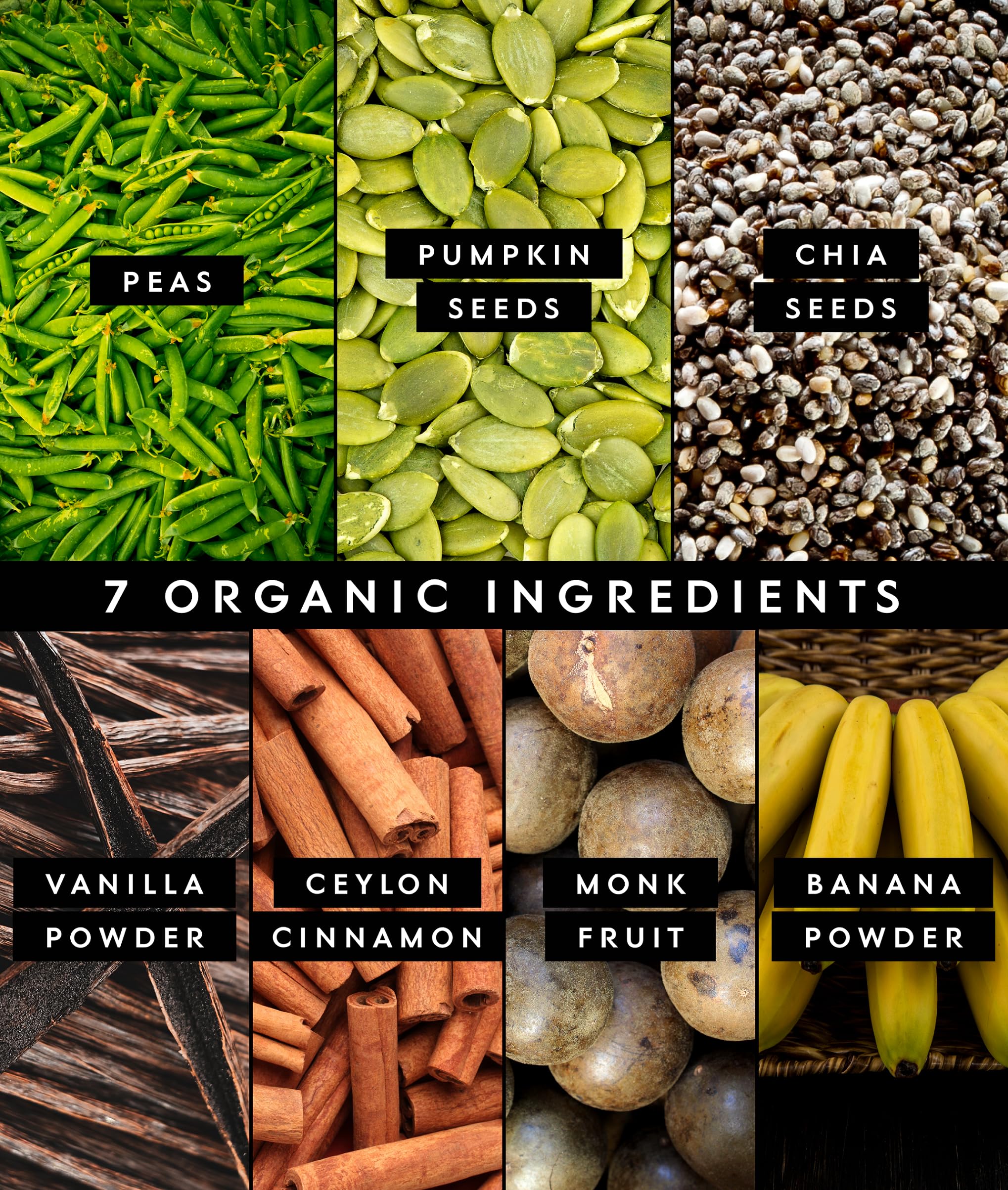 Etiqueta de Truvani destaca ingredientes principales y enfoque organico.