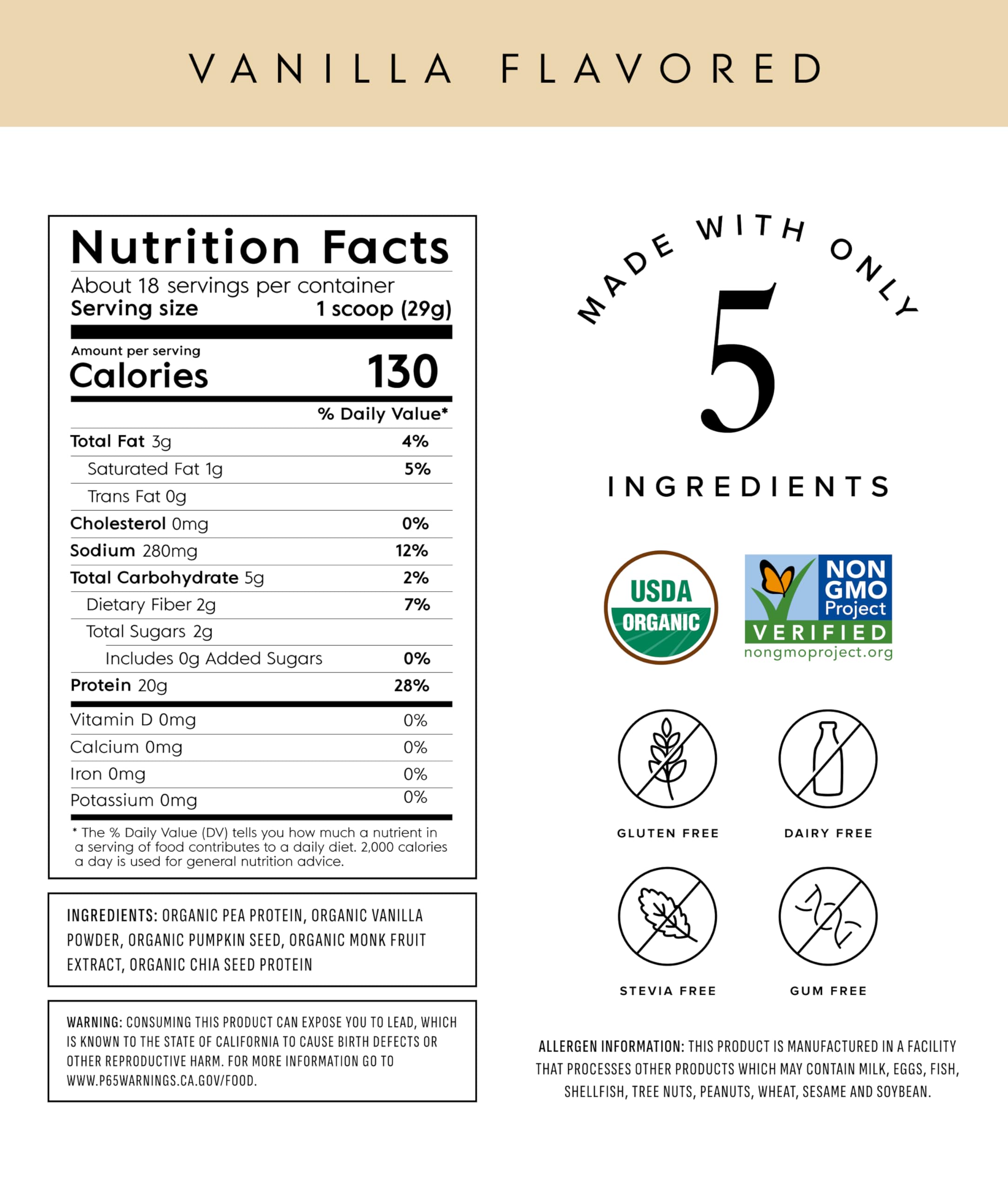 Dosificador de proteína vegetal Truvani vainilla para porciones consistentes