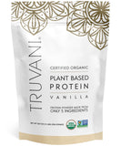 Proteína vegetal Truvani vainilla en envase, ideal para batidos diarios