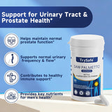 TrySafe ortiga raíz, muestra fuente natural de apoyo para bienestar masculino.