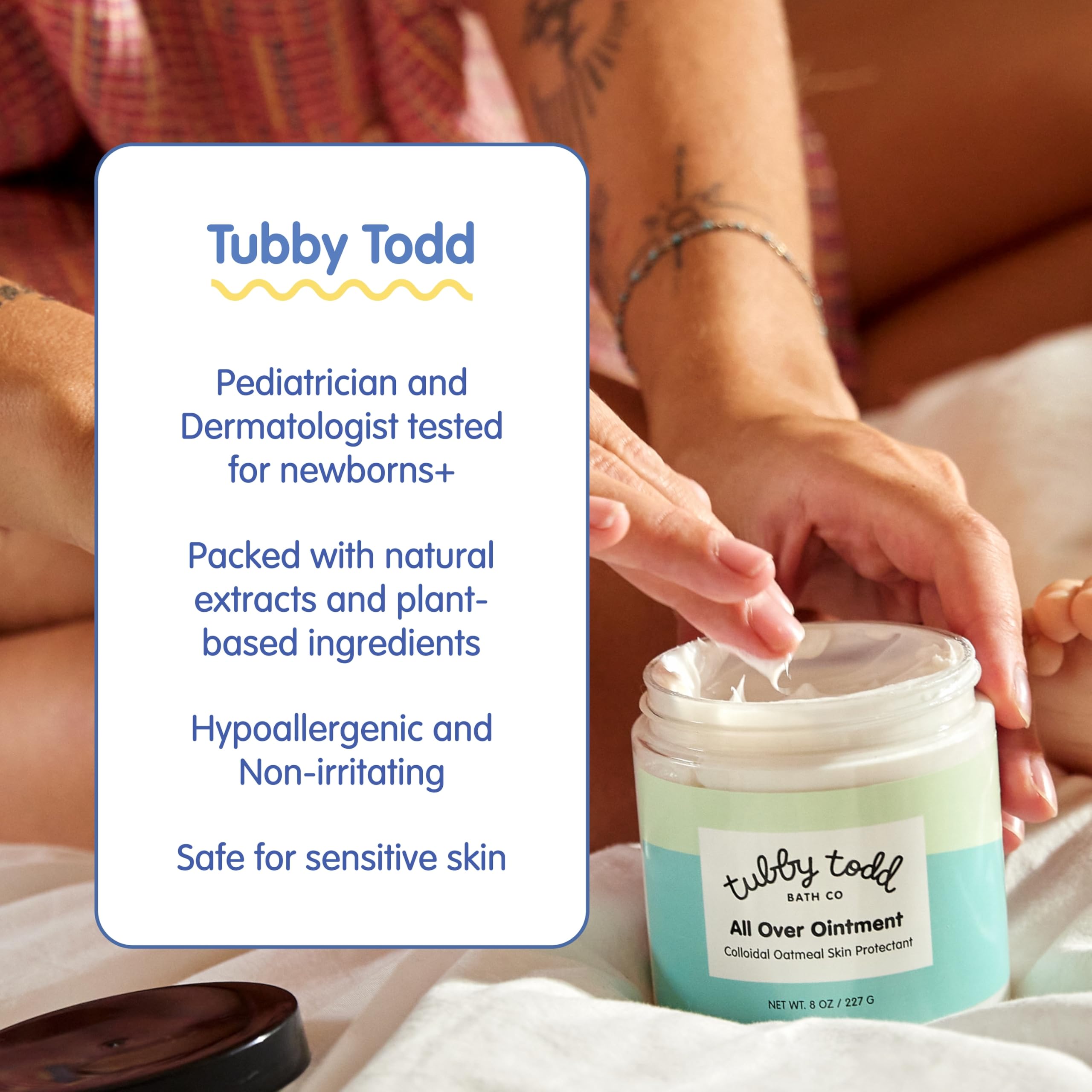 Empaque del conjunto Tubby Todd Essentials para regalo.