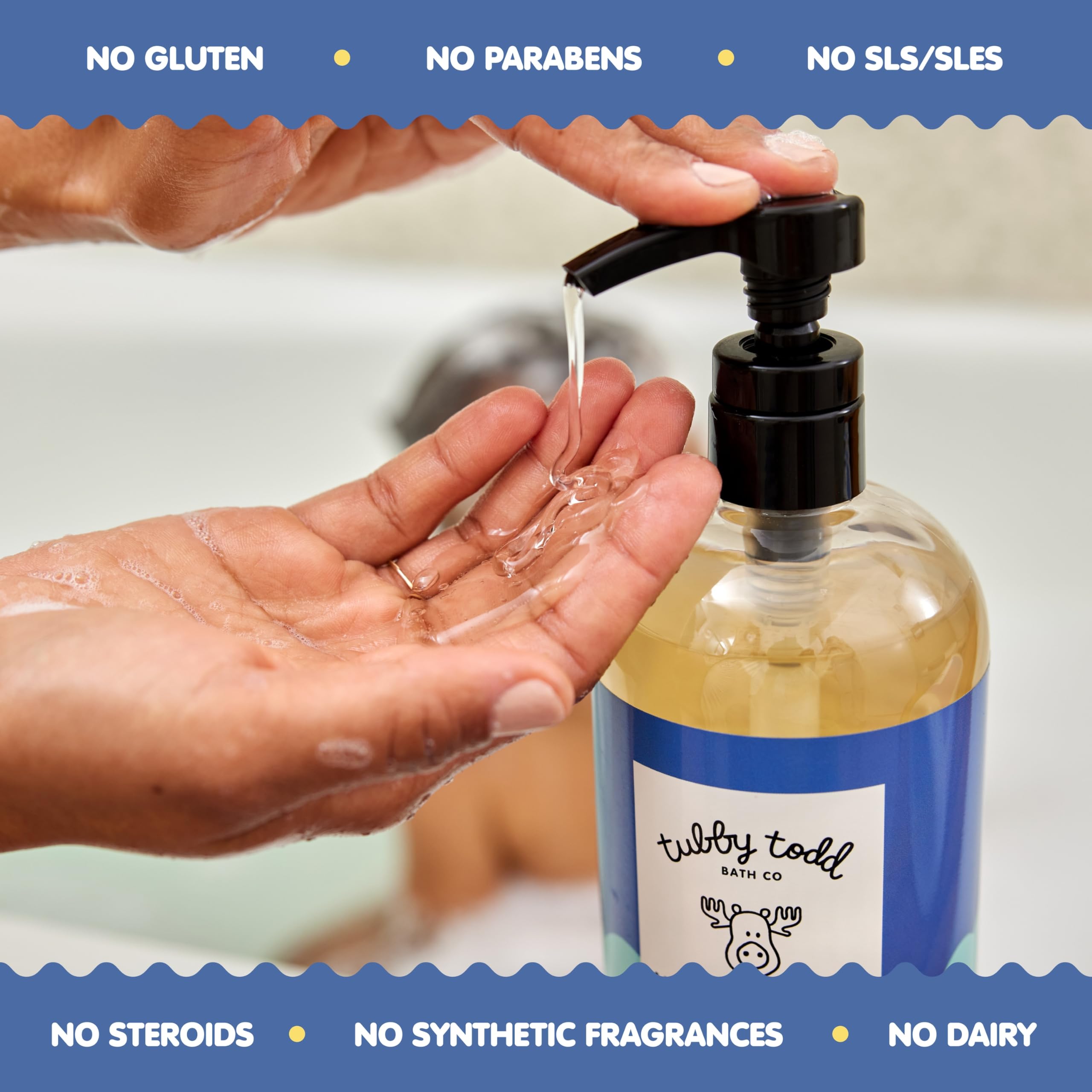 Momento de baño con Tubby Todd Essentials, piel suave y relajada.