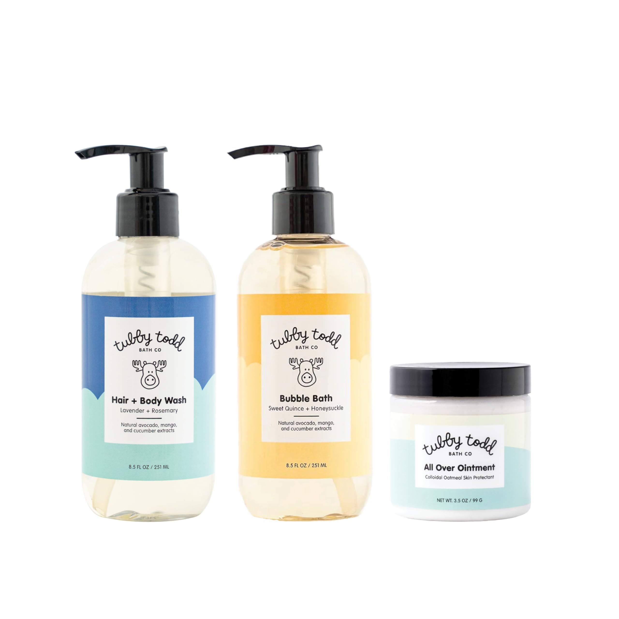 Conjunto regalo Tubby Todd Essentials para bebé, cuidado suave durante el baño.