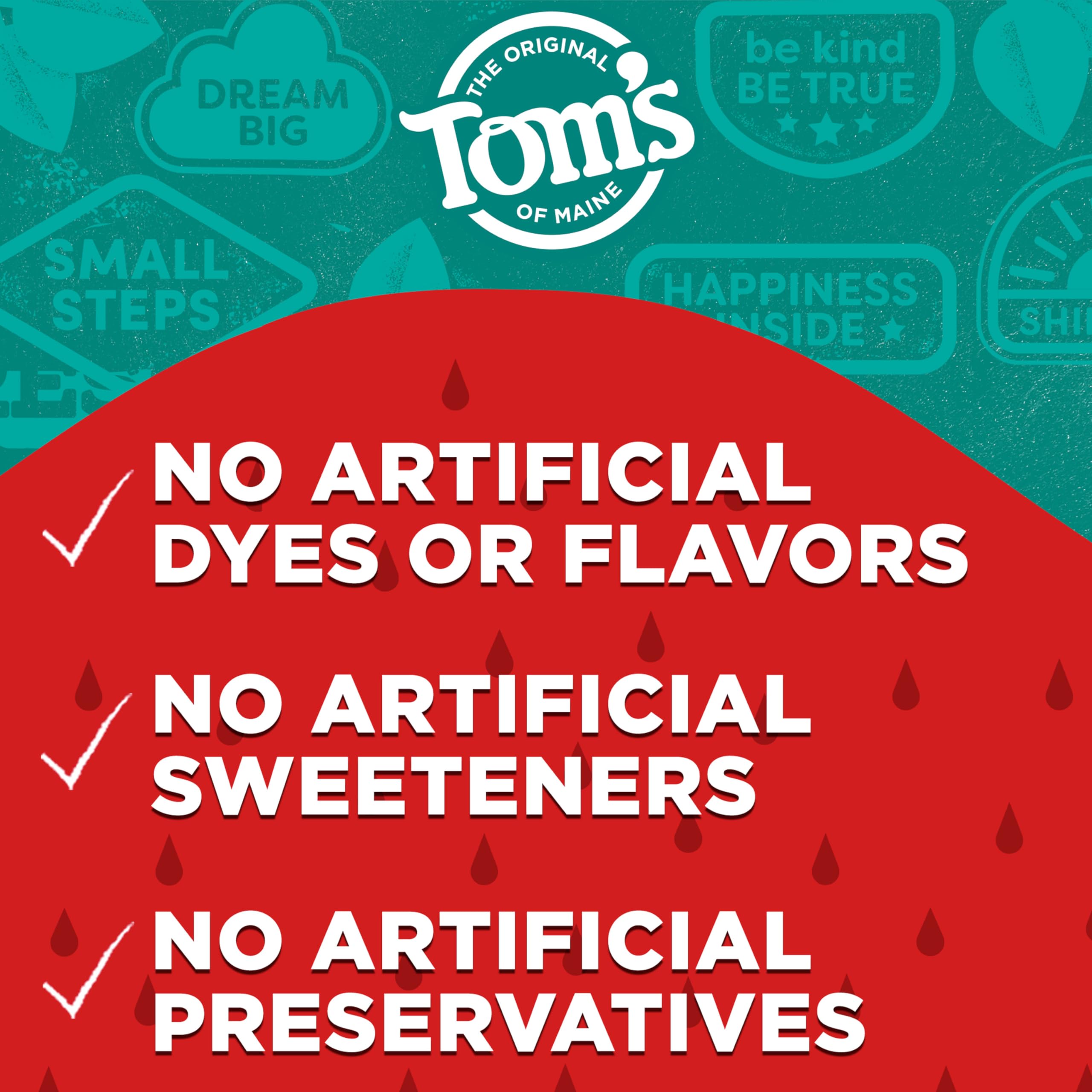 Tubo reciclable de Tom's of Maine con bandera azul.