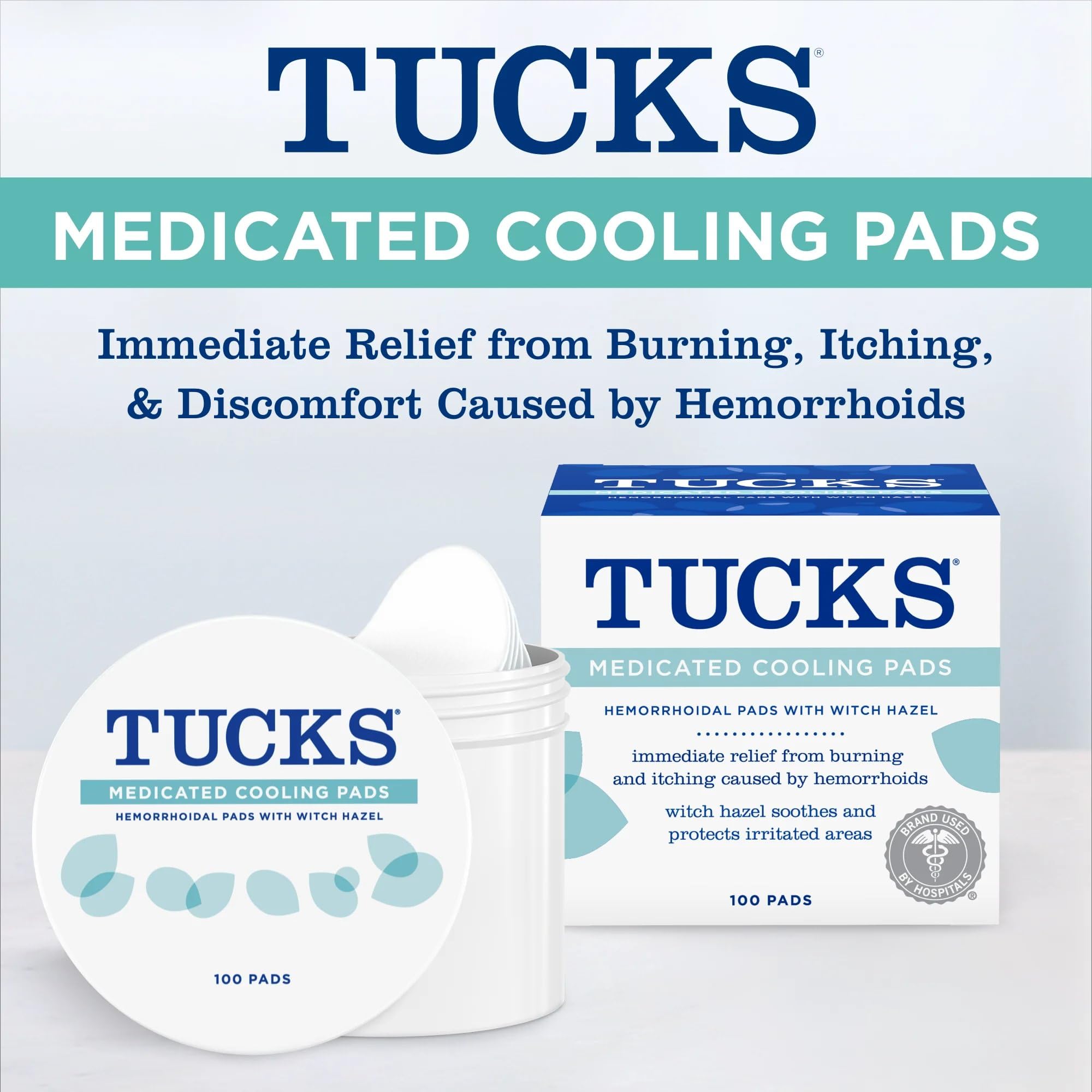 TUCKS Almohadillas Enfriamiento con textura ultra suave para limpieza diaria