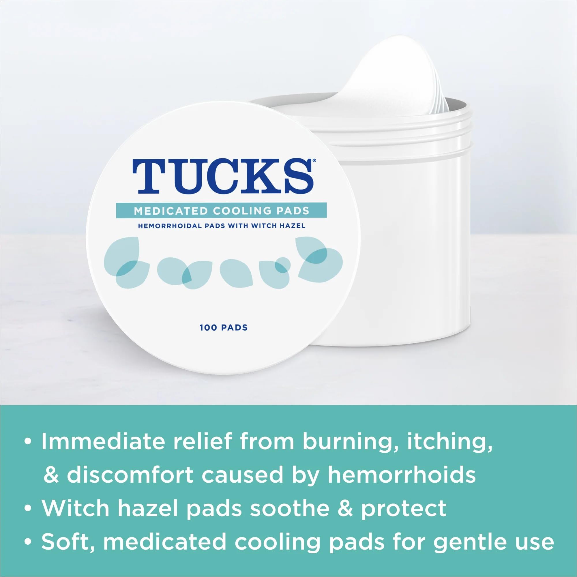TUCKS Almohadillas humedecidas usadas como compresa externa