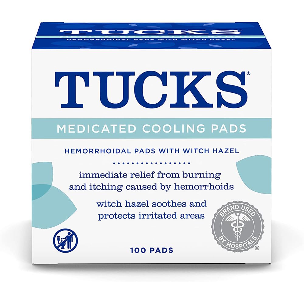 TUCKS Toallitas Medicadas Refrigerantes para alivio inmediato y protección de áreas sensibles.