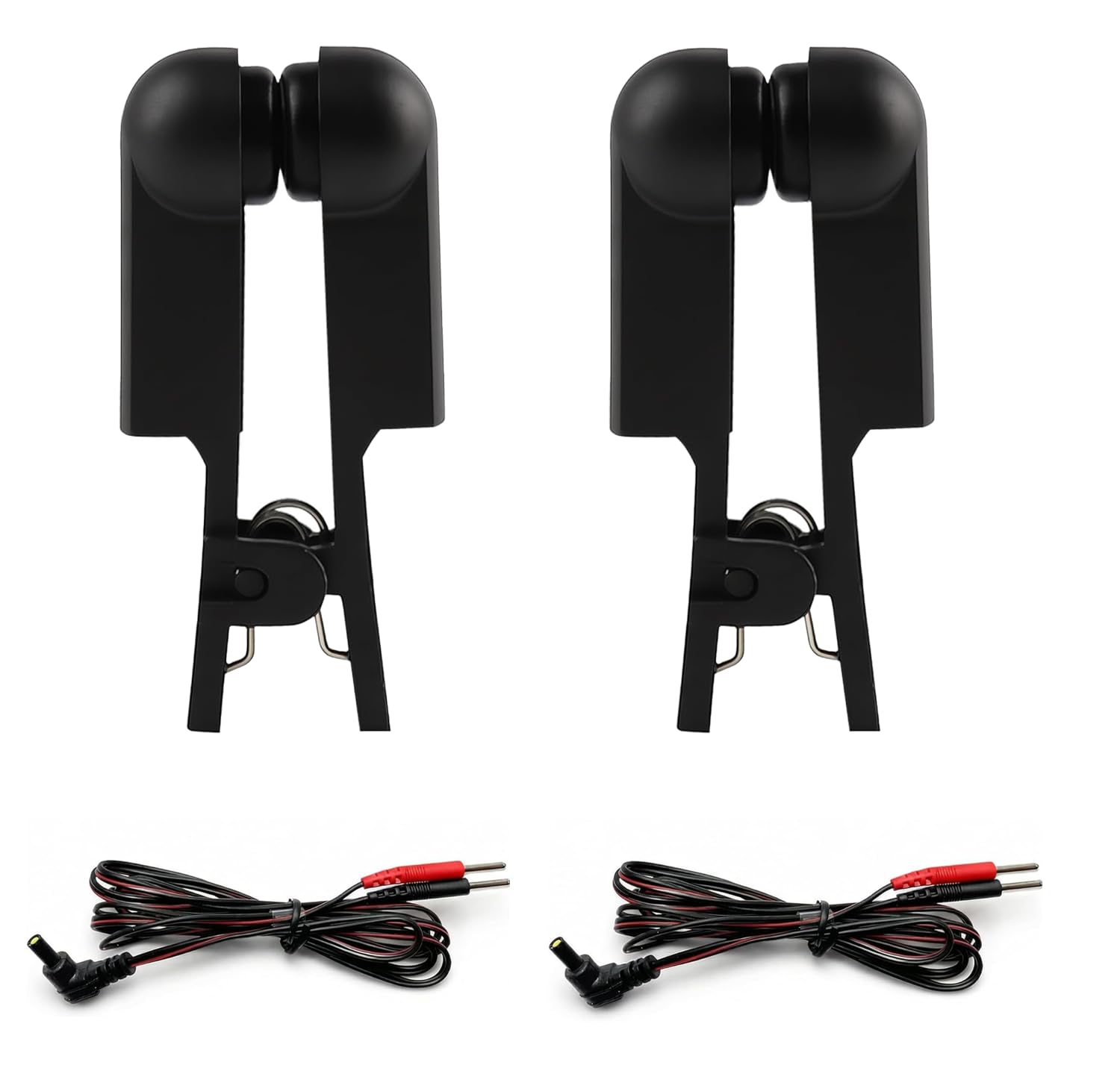 TUJIAQINGI electrodos oreja negros, 1 par, comodidad duradera para sesiones.
