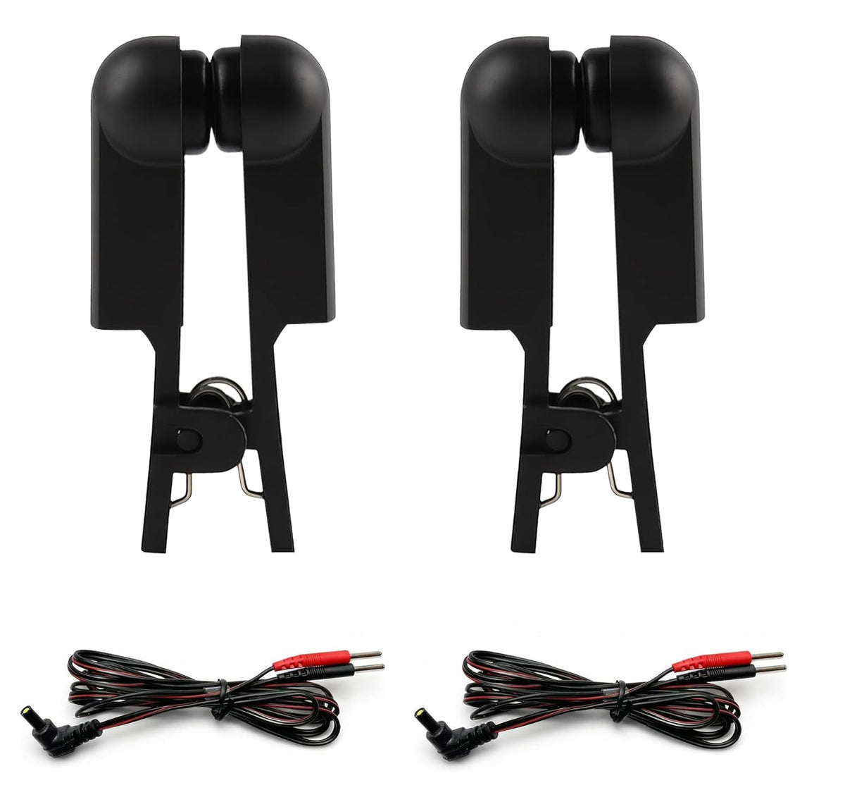 TUJIAQINGI electrodos oreja negros, 1 par, comodidad duradera para sesiones.
