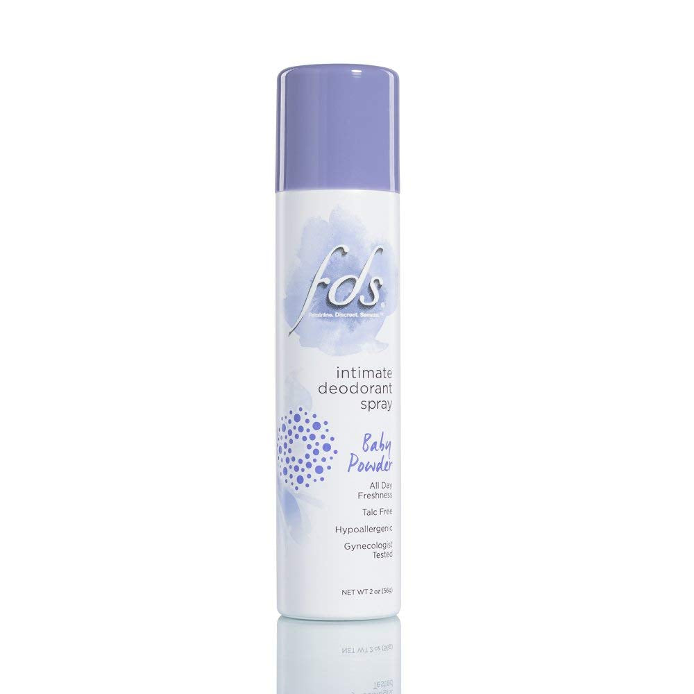 TUKIMA FDS Íntimo y Cuerpo: spray desodorante seco con aroma a talco para uso diario.