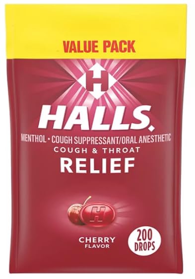 Tulipani Halls Cereza pastillas para la tos, empaque para casa, sabor refrescante