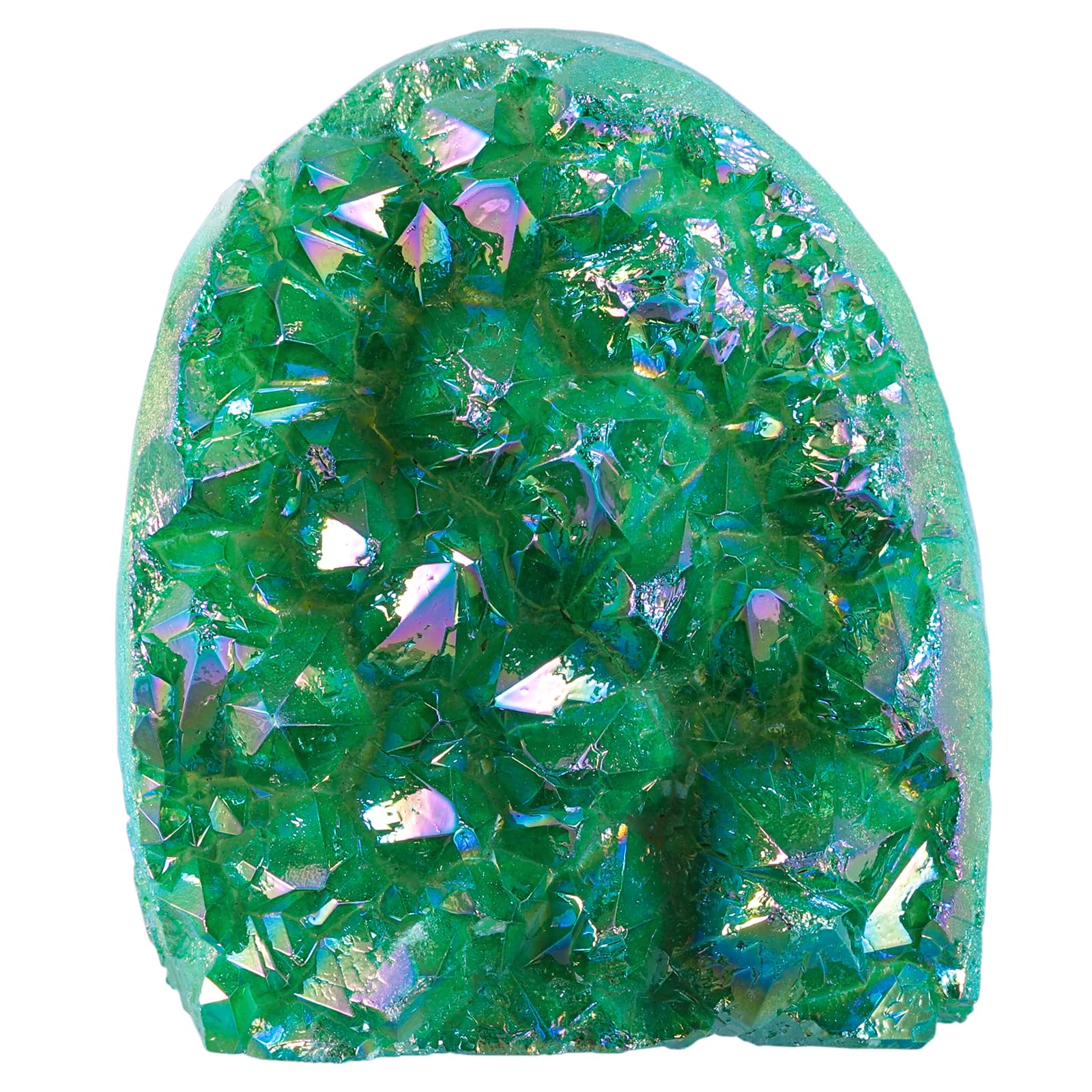 TUMBEELLUWA Angel Aura cuarzo, cúmulo verde-titanio para meditación
