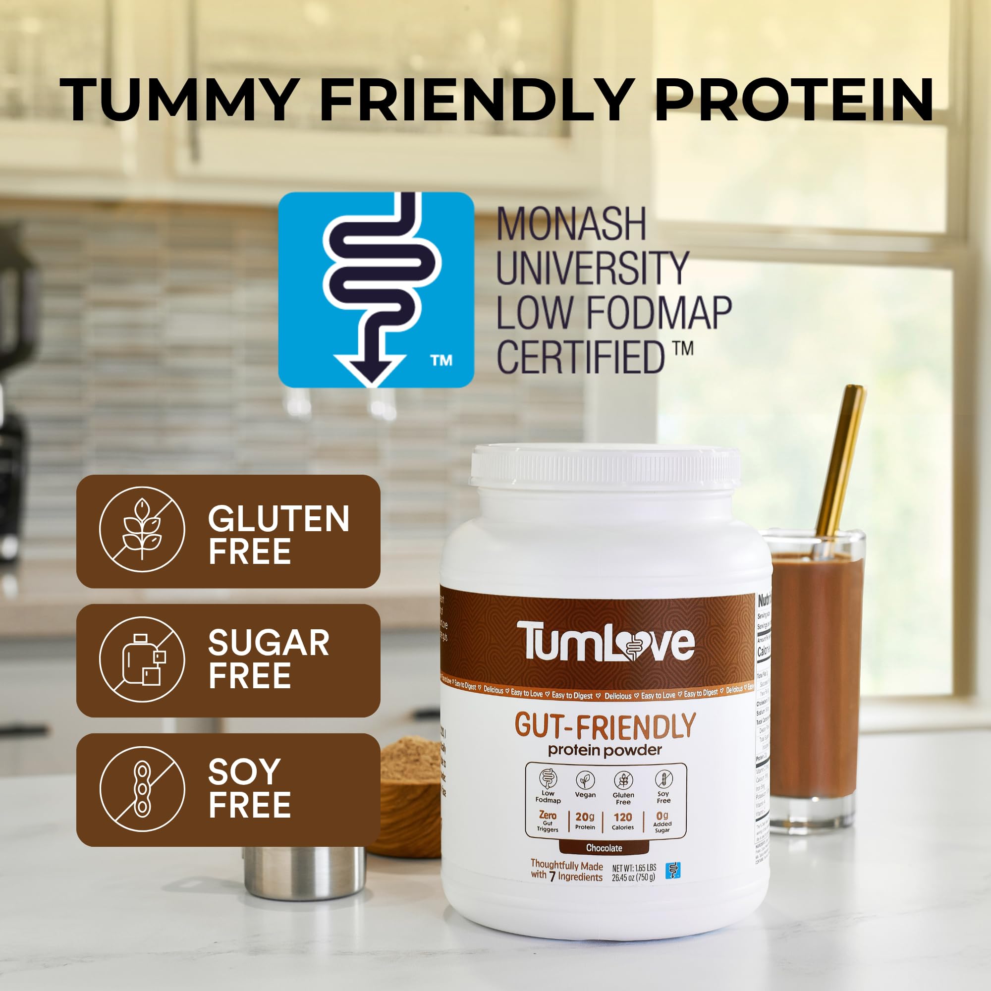 TumLove Proteína Vegana, baja en FODMAP, favorece una digestión cómoda