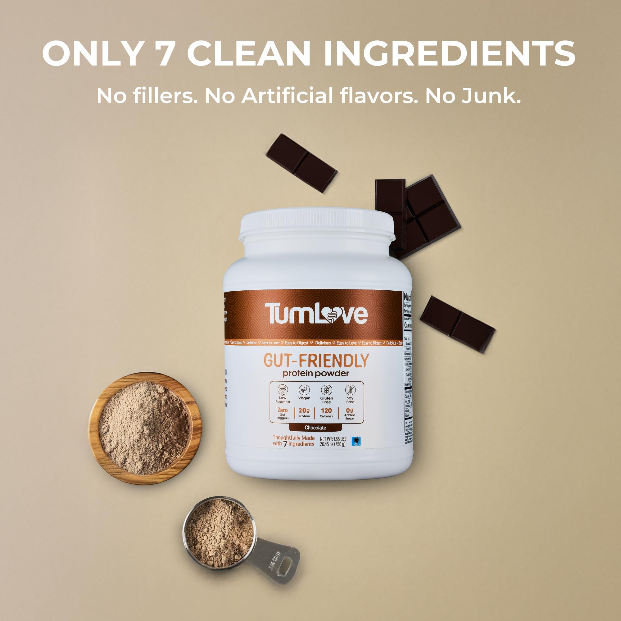 TumLove Proteína Vegana sin gluten, apta para dietas sensibles