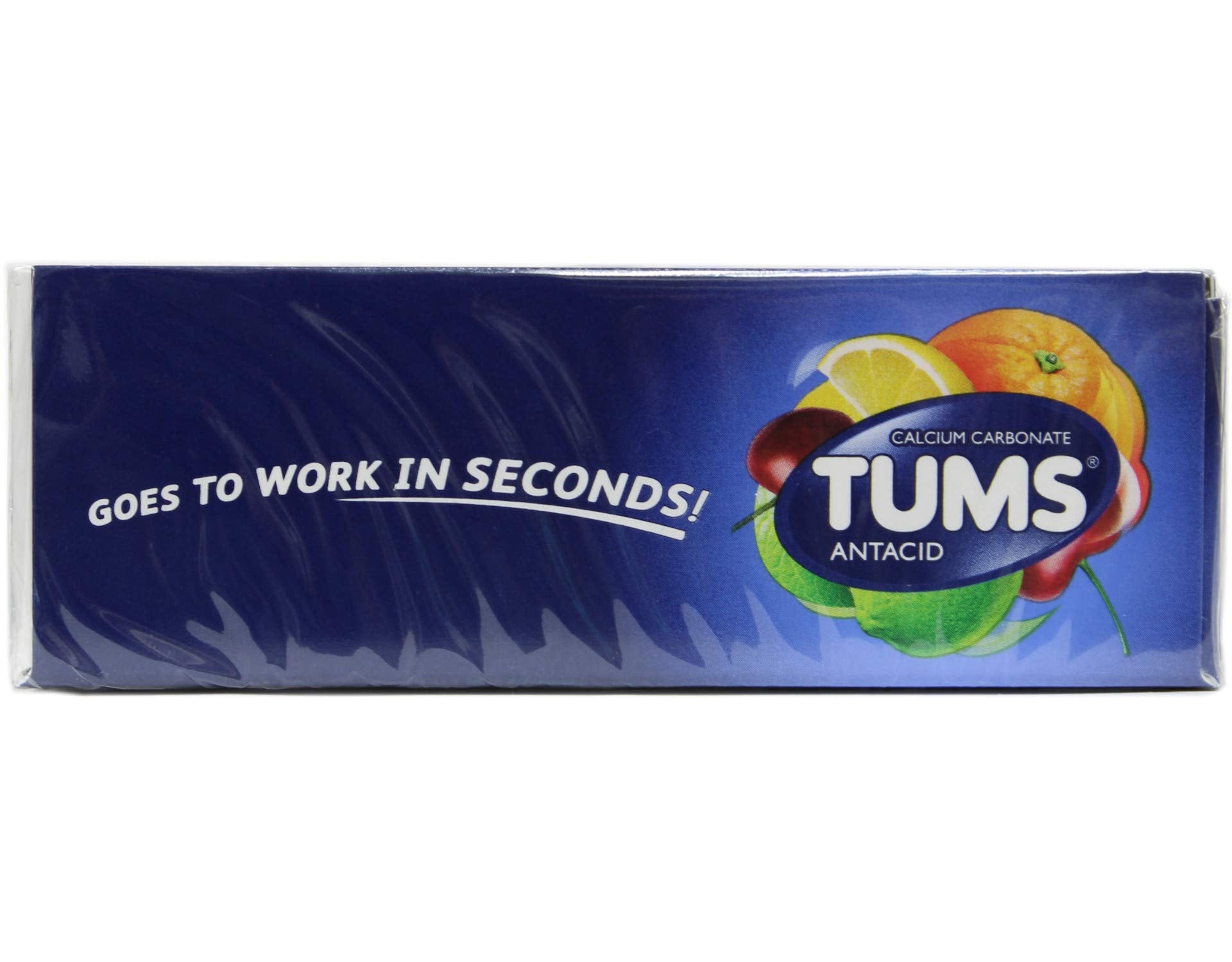 TUMS Extra 750, envase reverso, muestra sabores variados para consumo discreto.
