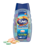 TUMS Smoothies botella con sabores frutales para alivio rápido del ardor estomacal