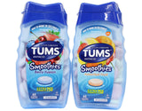 TUMS Smoothies Fusion Bayas, botella visible, sabor intenso para molestias ocasionales.