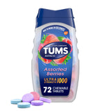 TUMS Ultra Fuerza: tabletas masticables con sabor a frutas para alivio rápido.