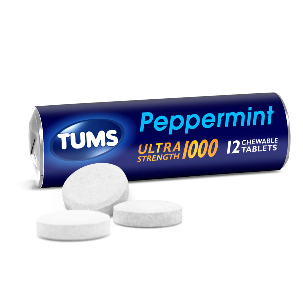 TUMS Ultra Strength tabletas masticables mentoladas para alivio rápido