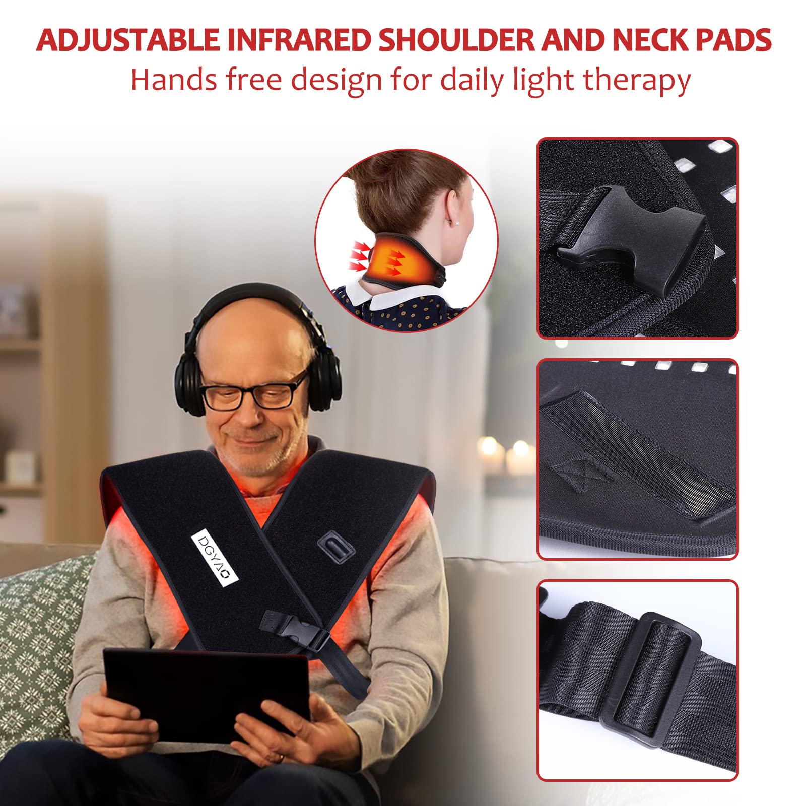 TUOB dos dispositivos conectados ofrecen cobertura amplia hombro y cuello.